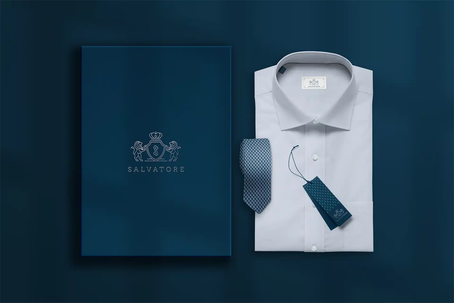 Salvatore Fine Tailoring brand identity, business cards