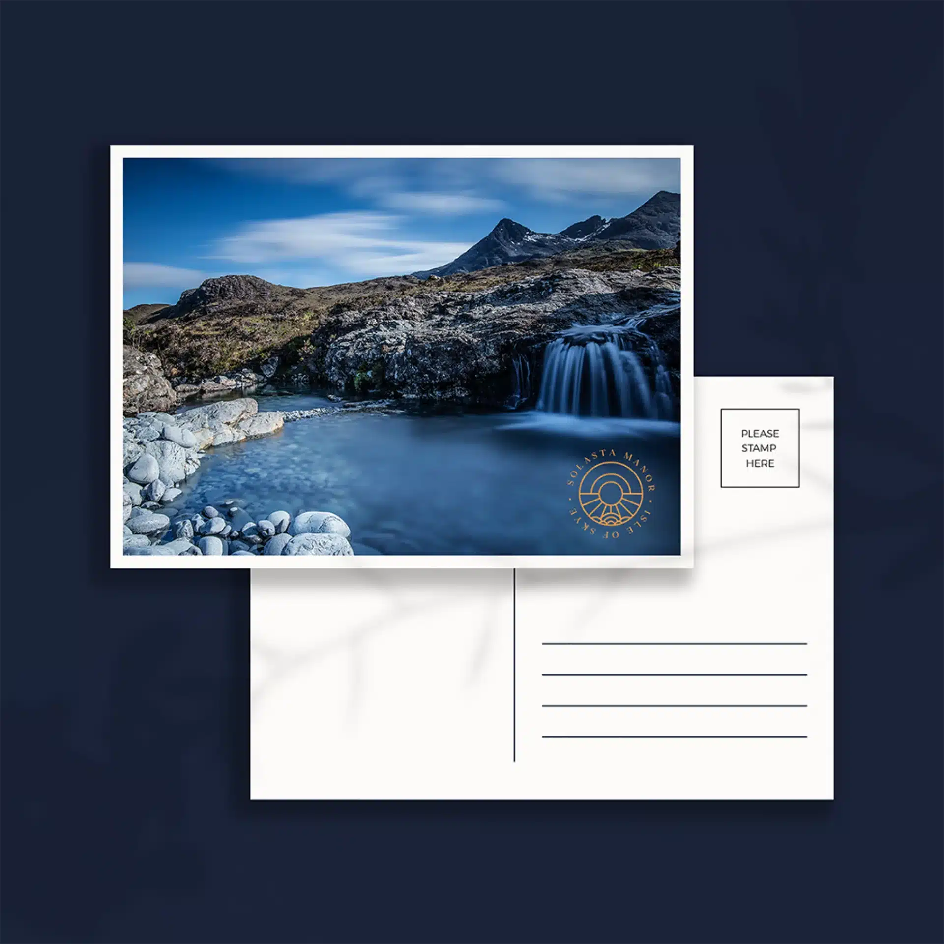 Solasta Manor boutique hotel brand identity, print collateral